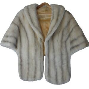 Vintage Regina Glenara by Glenoit Wrap Faux Fur‎ Stole Capelet Costume Stained